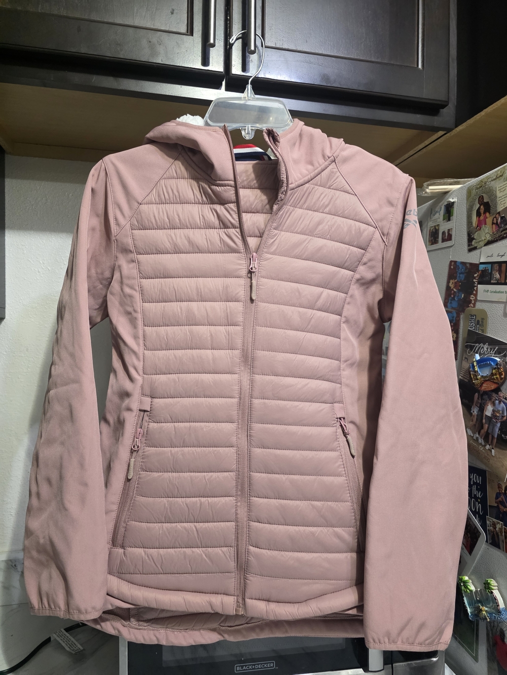 Reebok Women's Quilted Puffer Jacket in Dusty Rose Size Medium